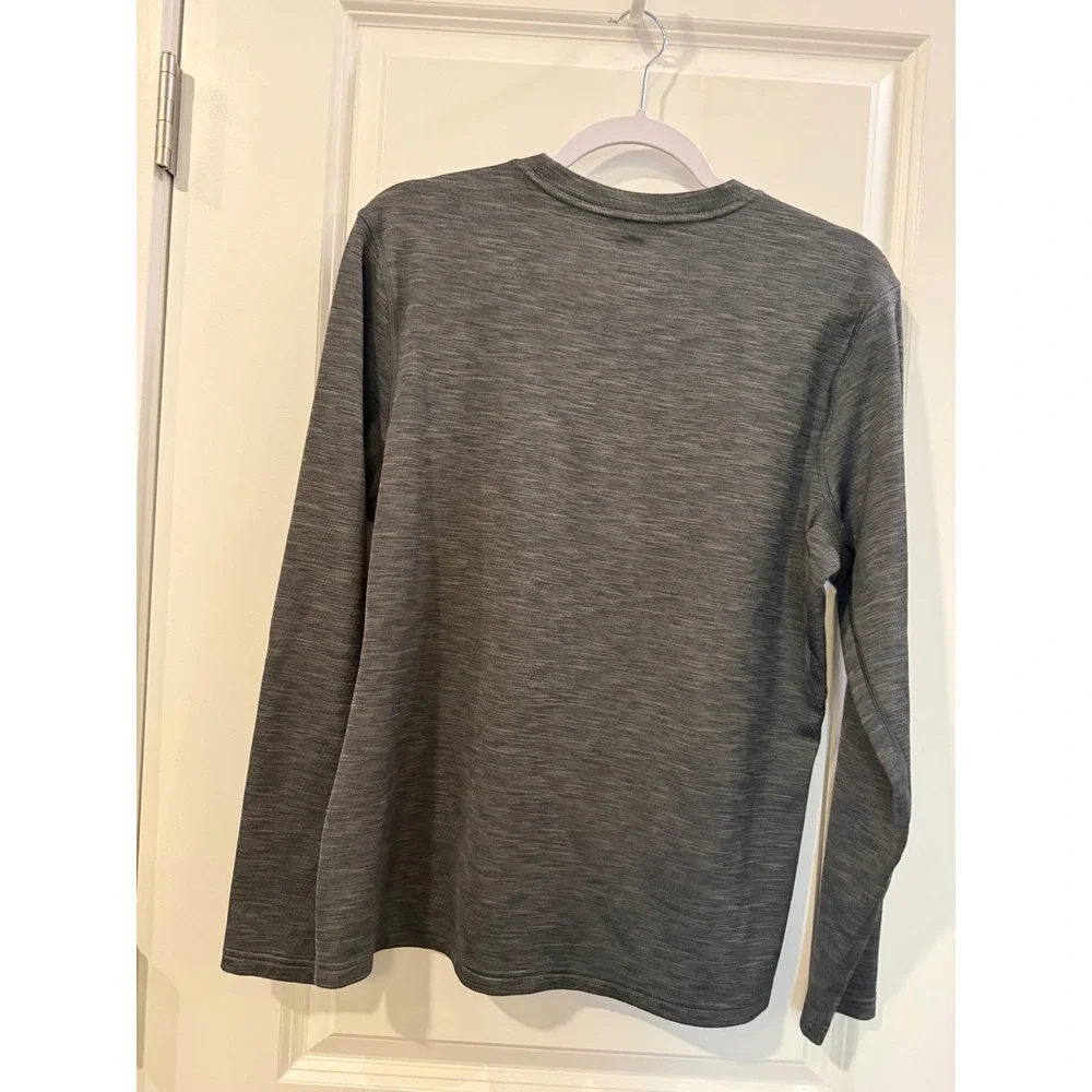 REI Co-op Mens Long Sleeve Performance Shirt Gray Heathered Base Layer Medium - Picture 2 of 6